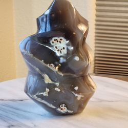 2.2 Lb (979g) Dury Orca Agate Flame Quartz Crystal 