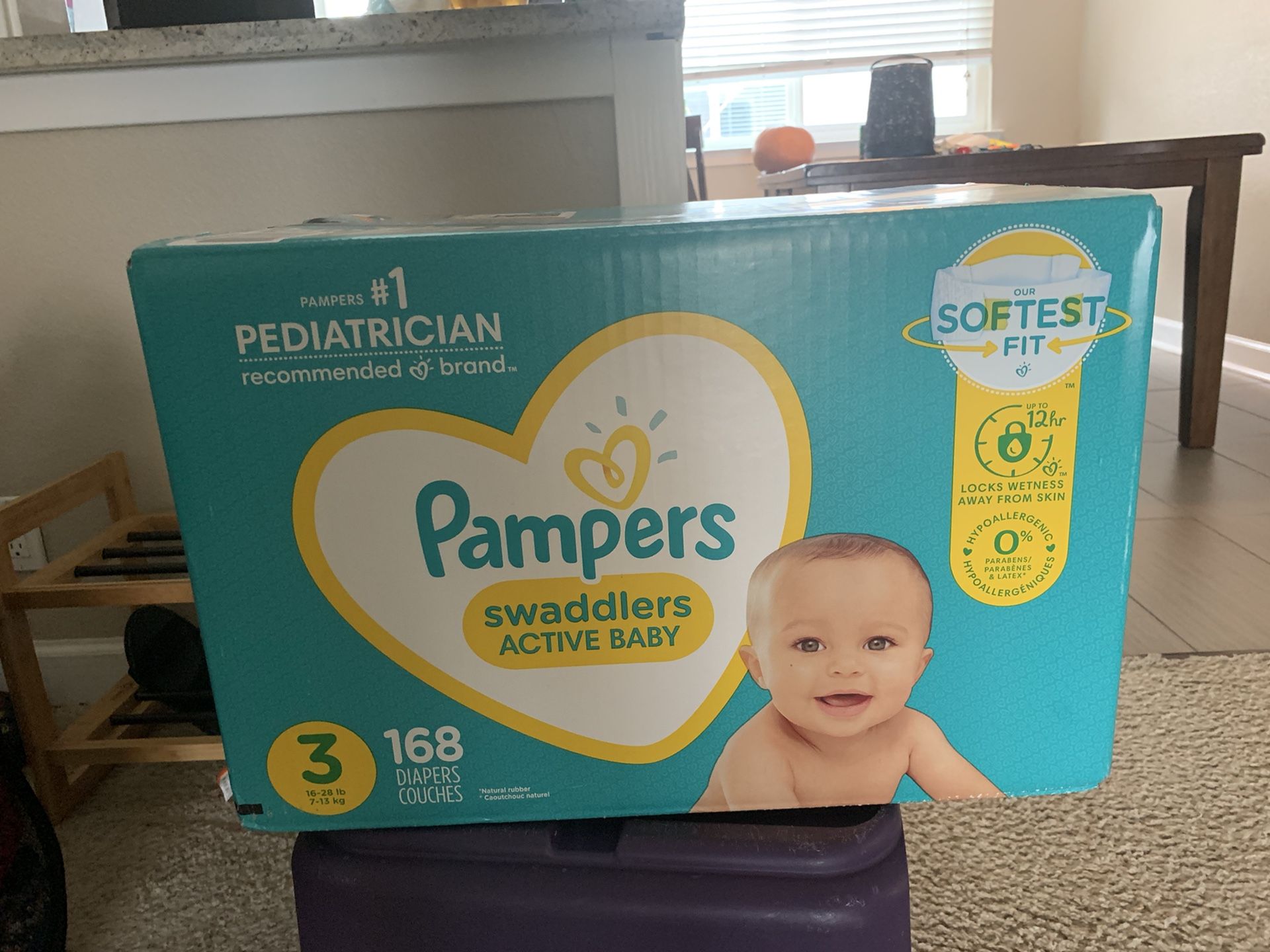 BIG BOX of Pampers diapers