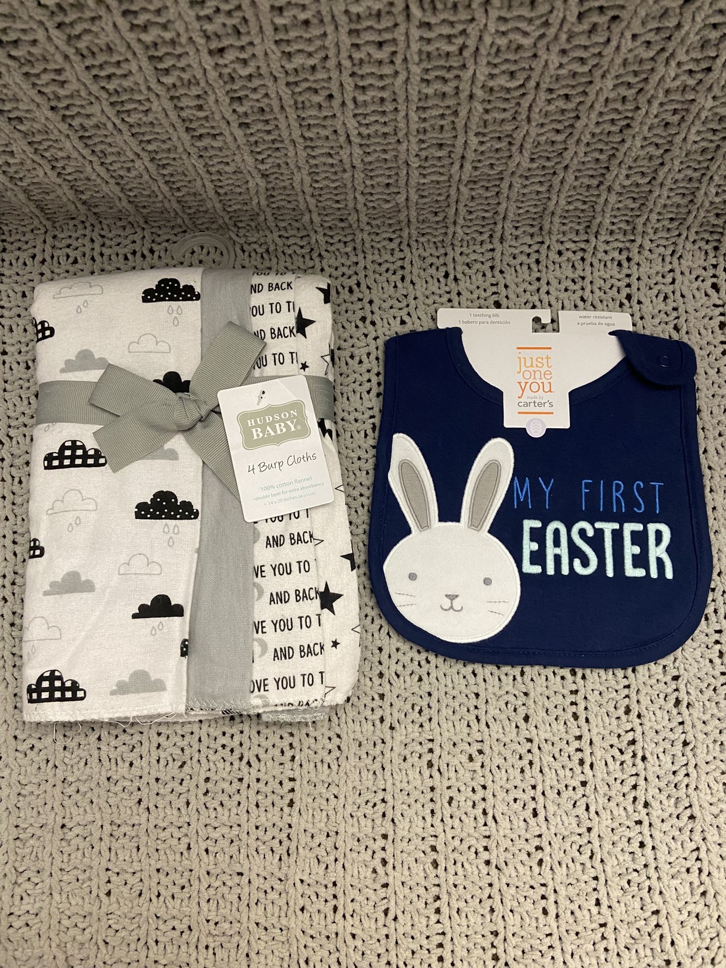 Brand New Baby Bib And Burp Cloths