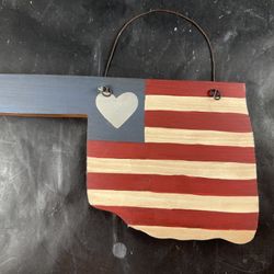 Wooden Oklahoma Shaped Wall Hanger