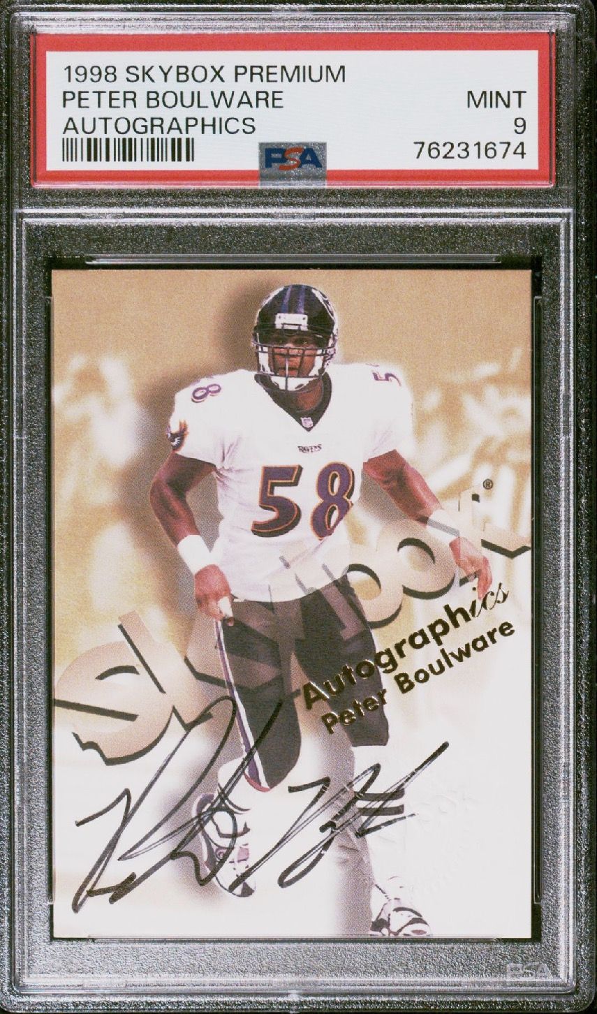 1998 SKYBOX PREMIUM PETER BOULWARE PSA 9 Baltimore Ravens RARE POP 1 from 1998 (available on (eBay)