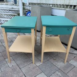 Coastal Antique Side Tables 