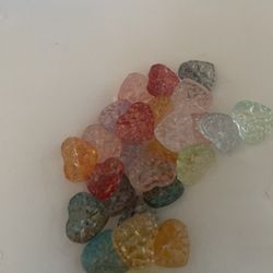 Colorful Glass Heart Gems – $5 (set of 20)