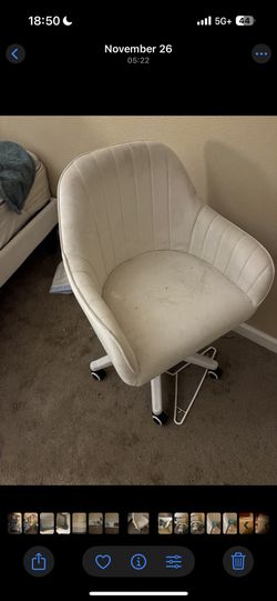 White Velvet Chair Desk