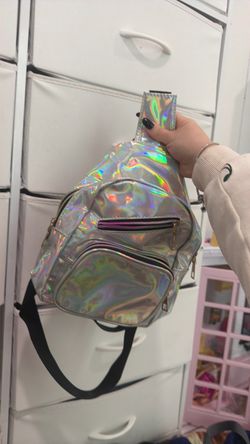 Holographic Sling Bag Crossbody Backpack