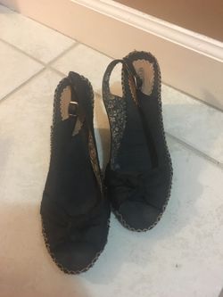 Seychelles Wedge Sandals - Black Size 9 1/2