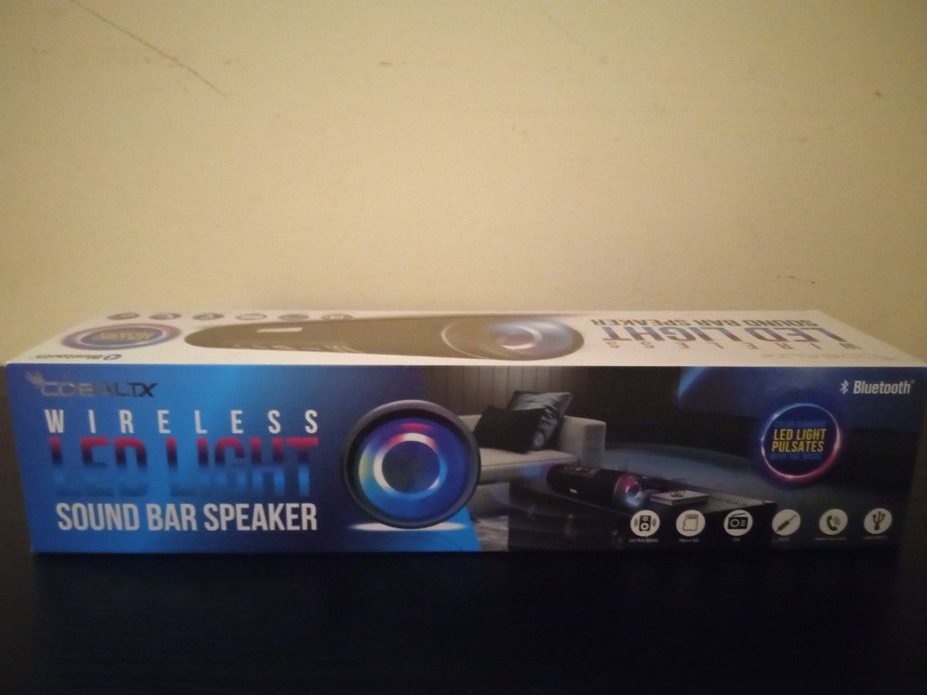 Cobaltx Wireless LED Light Sound Bar Speaker