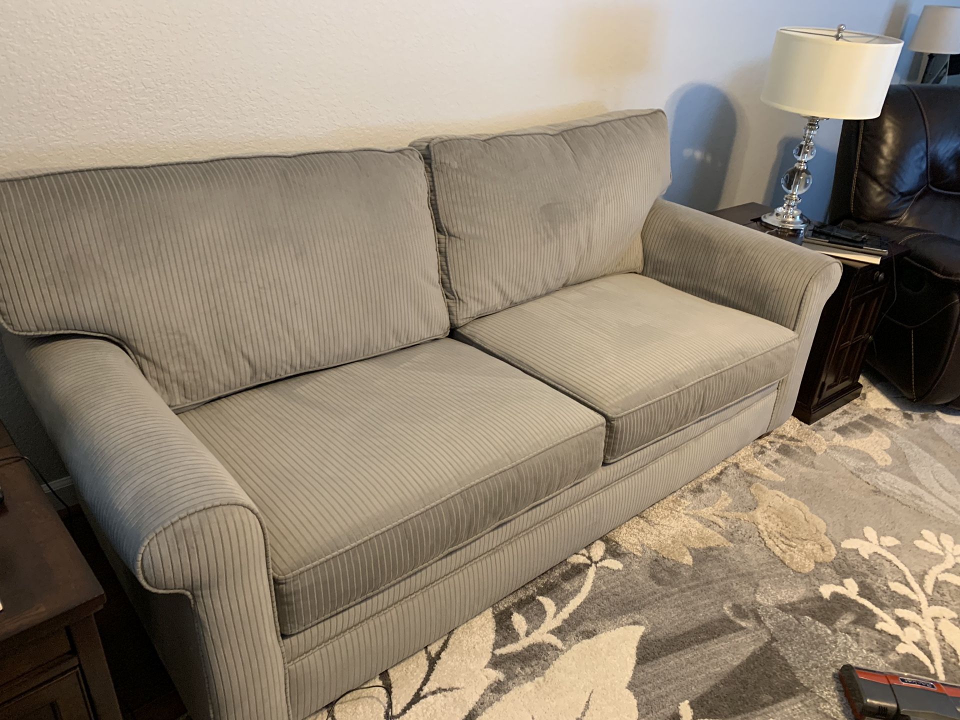 Havertys grey sofa