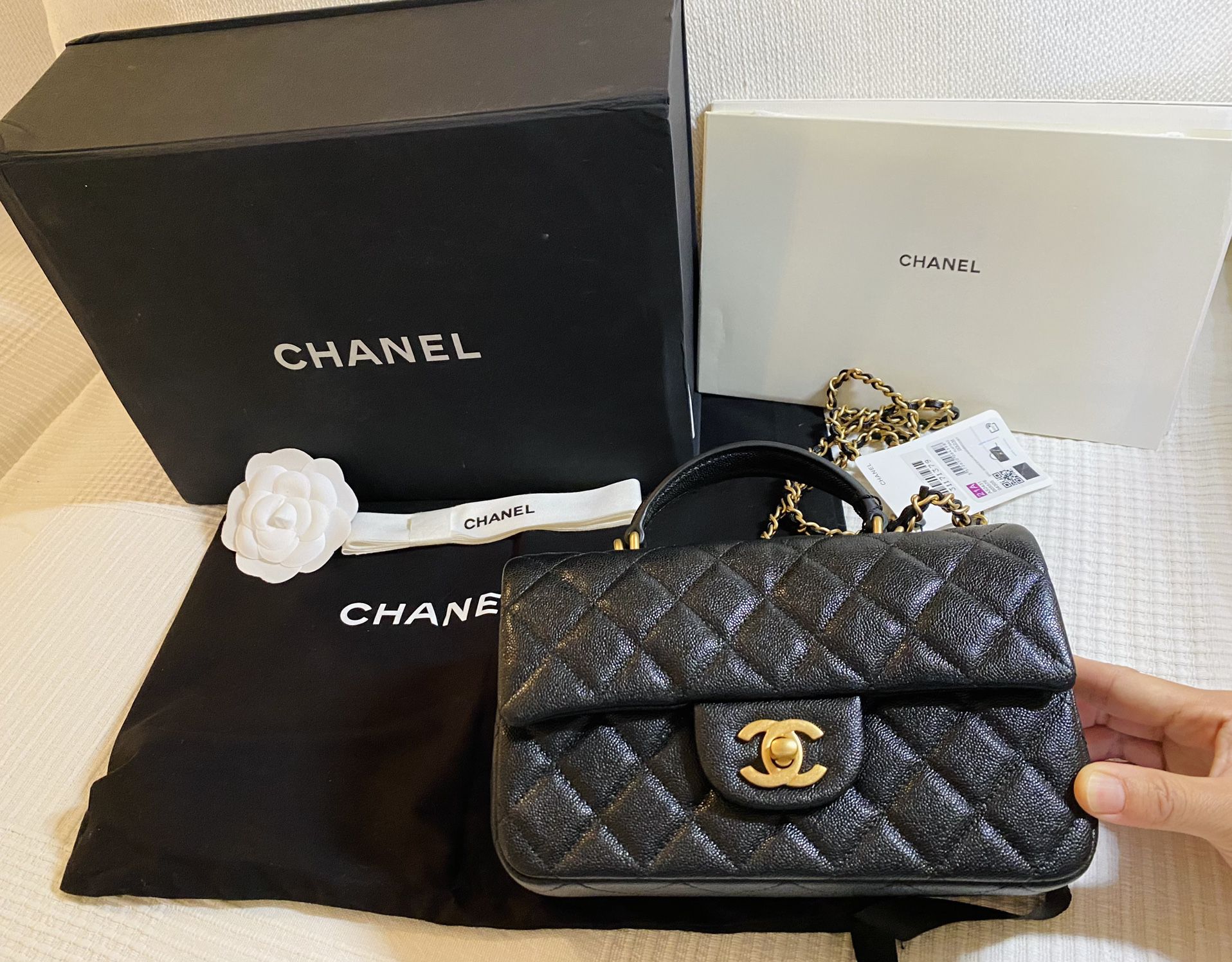 Chanel 21S CC Links Pink Mini Flap Top Handle Gold Chain Quilted Crossbody  Bag