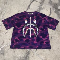 Bape Purple Camo PONR Shark Face Tee☂️
