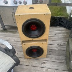 2 12” Subs W/ Ported Box And Skar 1200w RMS Amp