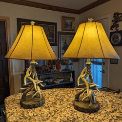 Set Of Antler Table Lamps 