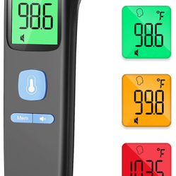 No-Touch Forehead Thermometer for Adults, Infrared Digital Thermometer for Kids, Touchless Baby Thermometer, Accurate Reading with Large Display, Mute