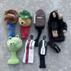 Lot of Golf Character Head Covers for Drivers, Fairway Woods Etc. Take All!