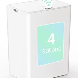 New Cesun 4 Gallon Bathroom Trash Can with Lid, Small Automatic Trash Can, Touchless Motion Sensor Garbage Can, White Plastic Waste Basket for Bathroo