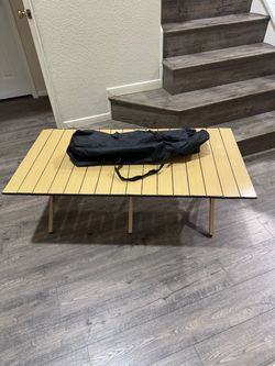 4FT Folding Camping Table, Roll Up Portable Camp Table with Carry Bag