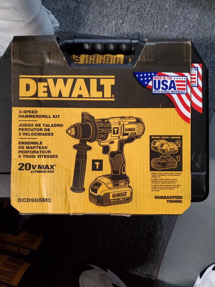 details. DeWalt DCD985M2 20V Max Premium 3-Speed Hammerdrill Kit (4 Ah)