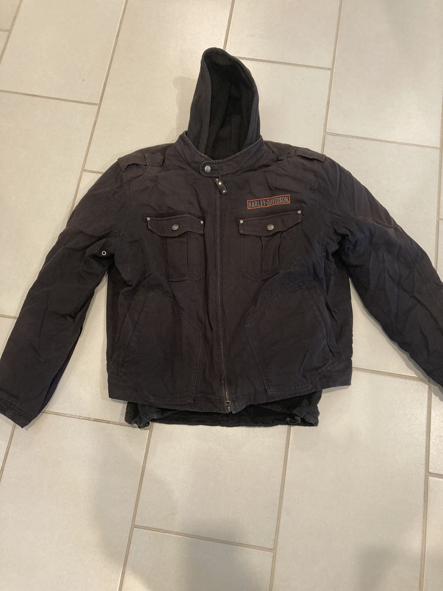 Harley Davidson Road Warrior Canvas Jacket Hoodie Combo Men’s XL