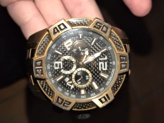 Gold-Tone invicta Chronograph Tachymeter Watch