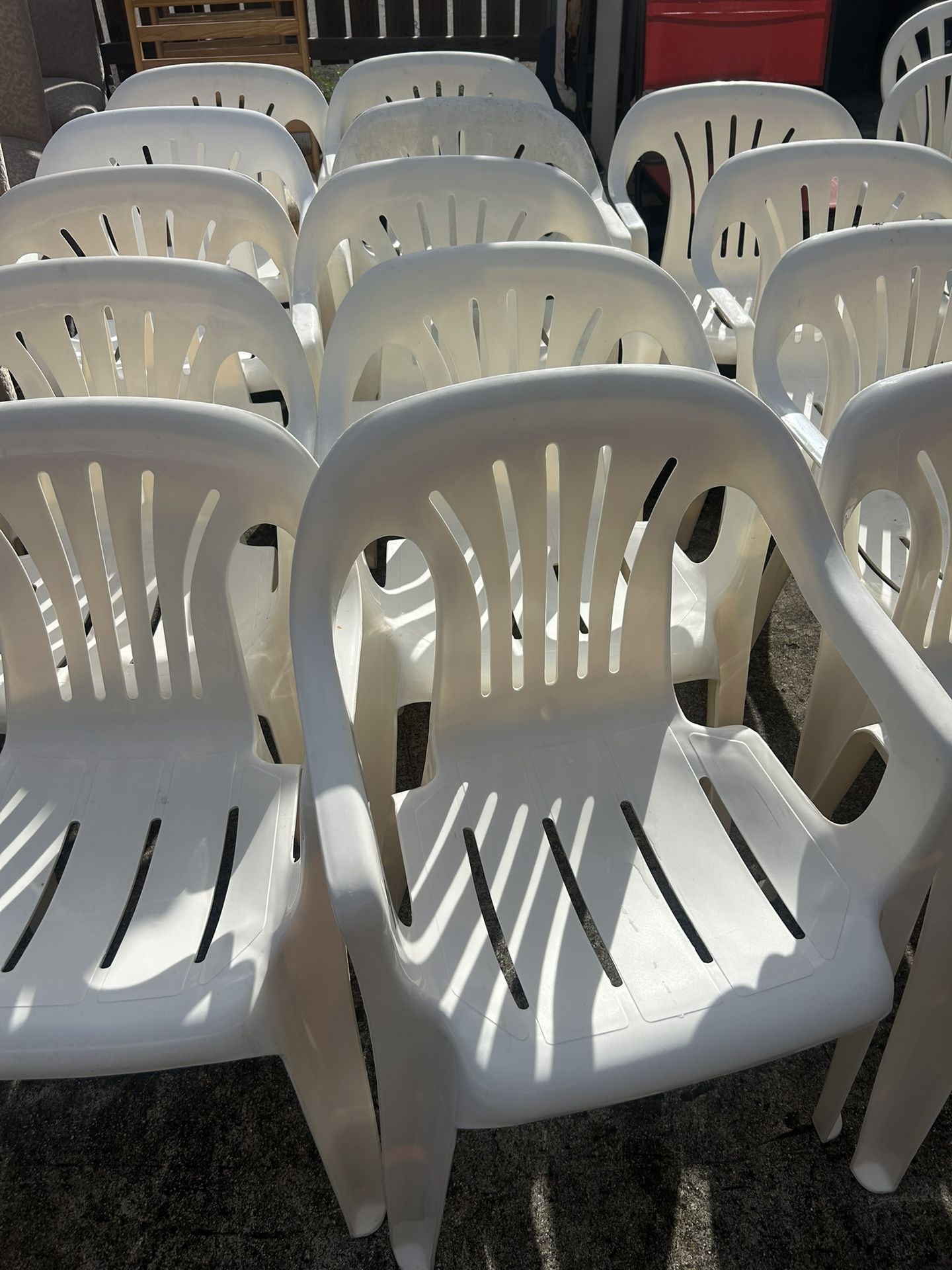 16 Stackable Chairs $10 Each