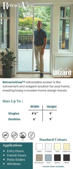 Wizard Retractable Screen Doors with Hardware