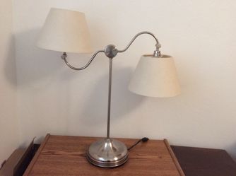 , Table-Desk Lamp Double Shades Chrome Base