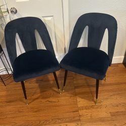 New Blue Velvet Chairs