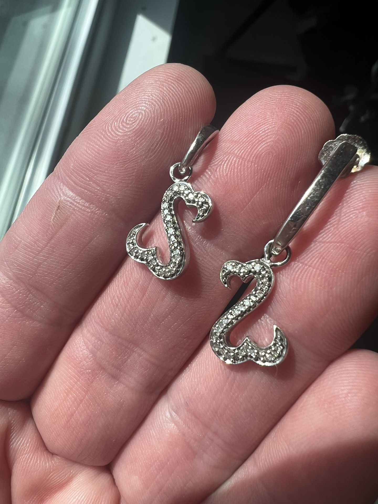 Infinity Swan Diamond Drop Earrings