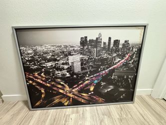IKEA Framed Los Angeles Skyline at Night Wall Art