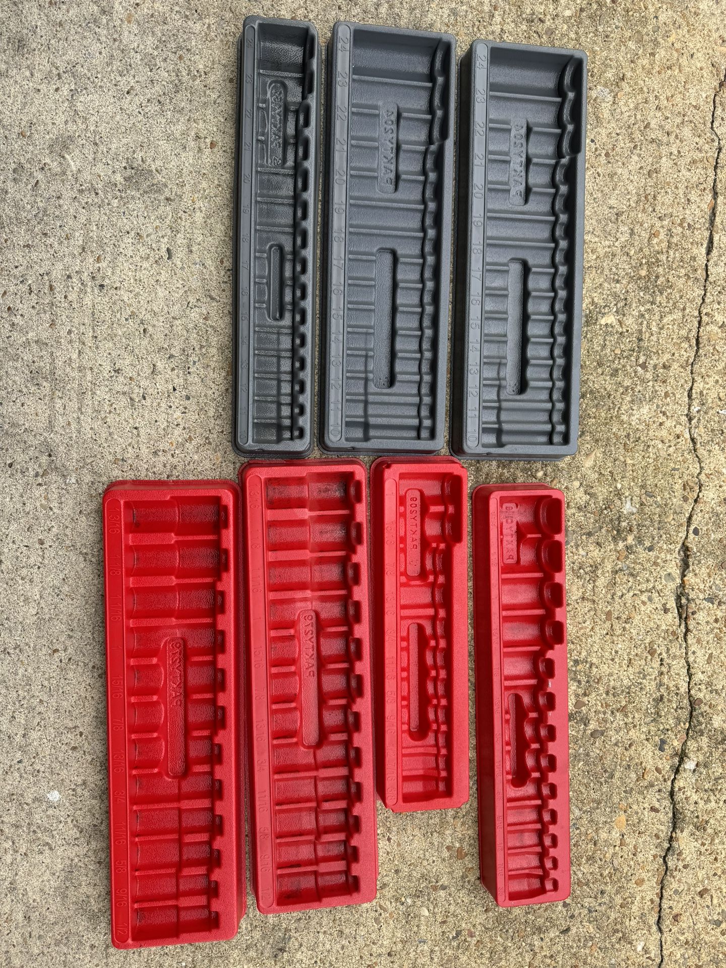 Snap On 1/2 Impact Socket Trays Deep Swivel Shallow