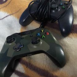 Two Xbox Controllers 