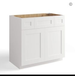 White Shaker Vanity Combo Cabinet
