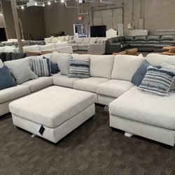 Big New Light Grey Sectional Couch 