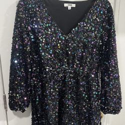 Black Steve Madden Sequins Cocktail Dress