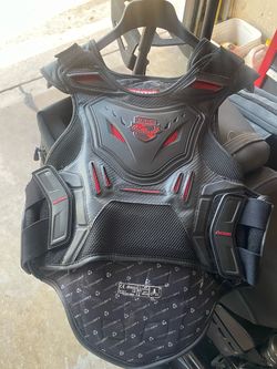Icon Adult Men Field Armor Stryker Vest Black & Red