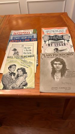 11 Turn-Of-The-Century  Piano Song Sheets