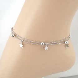 Double Chain Stars Anklet Bracelet . $8 each 2 for $15