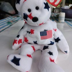 Ty Beanie Baby. Glory The Patriotic Bear.