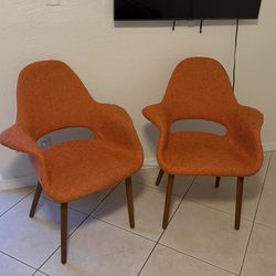 Contemporary Modern Sculpted Side Chairs - a Pair