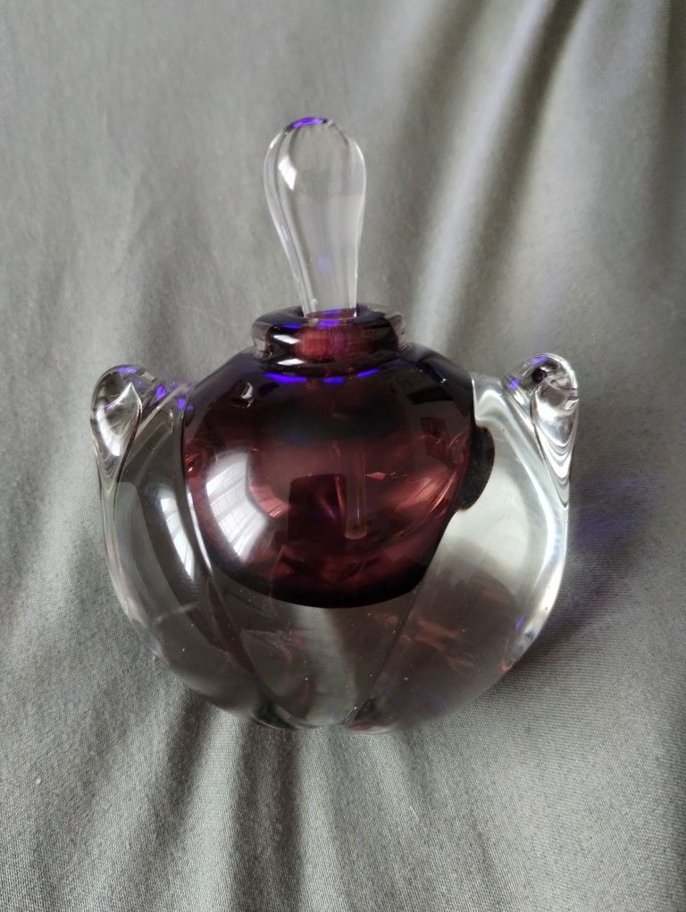 Vintage Robert Burch Signed Art Glass Perfume Bottle 