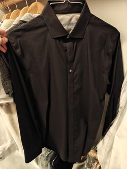 Large Twillory Black Dress Shirt Performance Fabric 