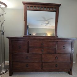 Solid Wood Dresser with Mirror