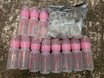 Dr. Brown’s Natural Flow Options+ Baby Bottle Lot (11 Pink Bottles & Nipple Sizes P, 1, 2)