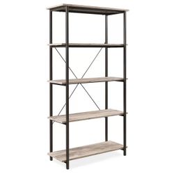 Real Living Rustic Brown Wash 5-Shelf Bookcase, 3 Available