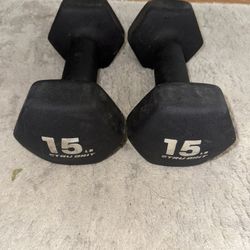15lb Dumbbells (Rubber) Black