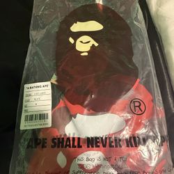red and black bape shirt