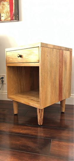 Solid wood mid century nightstand