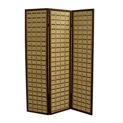  Ore International NYBB-042-3 2-Tone 3-Panel Room Divider, 70.25-Inch, Walnut Rayon (New In Box)