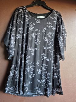 Ninedaily women's size 2XL  FLORAL  mesh  O