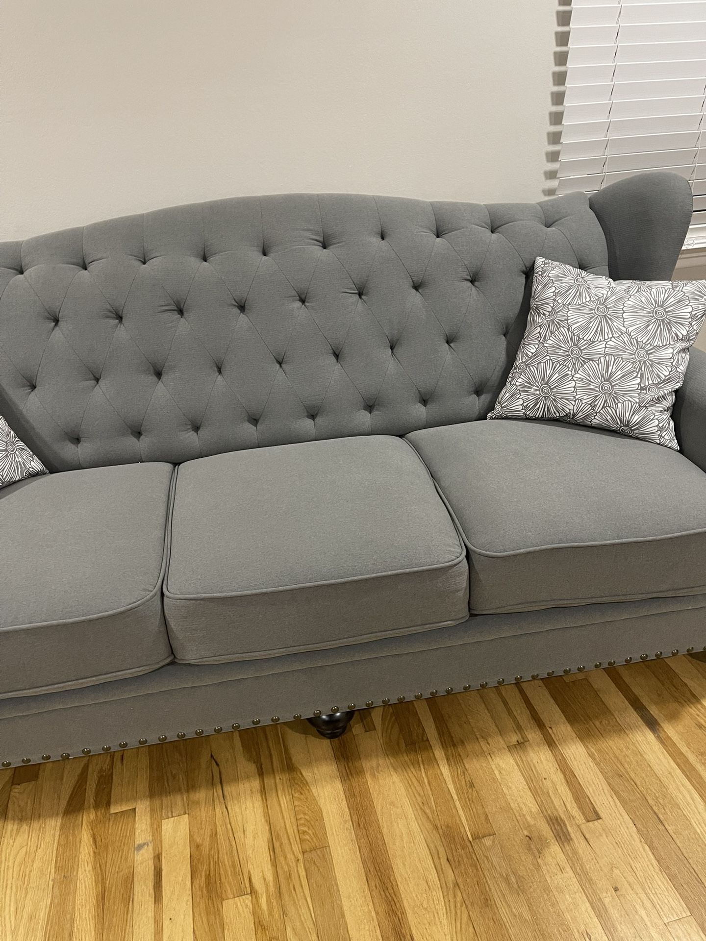 2, big Sofa and 1, Loveseat With 6 Pillows